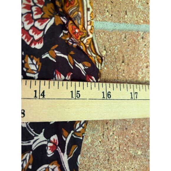 Anthropologie Almeria Ruffled Mini Dress By Othilia Cotton Black/Floral Print - Picture 11 of 13